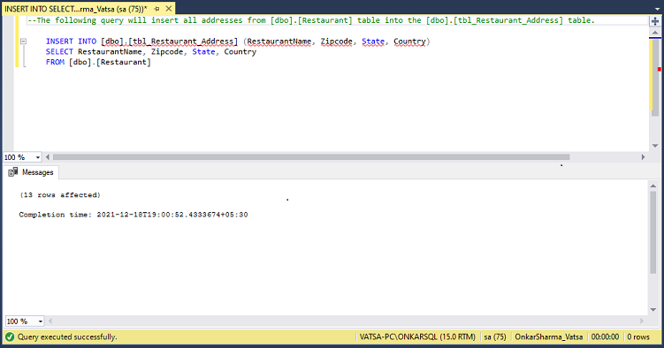 INSERT INTO SELECT vs SELECT INTO In SQL Server